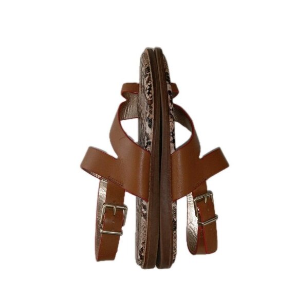 Crown Vintage Aaliya Women's Brown Animal Print Strappy Sandal 9 - Picture 6 of 10